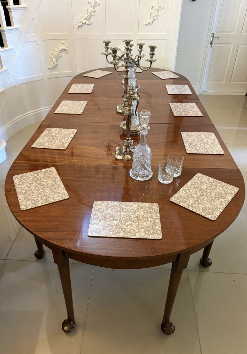 Antique Rare Georgian Figured Mahogany Metamorphic Dining Table Console Pair 12 Seater - Image 2